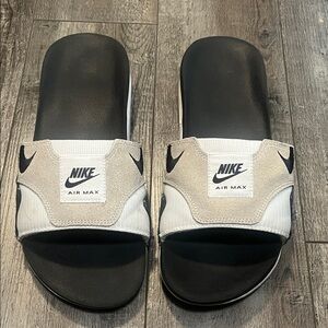 Nike Air Max Black and Gray Slides